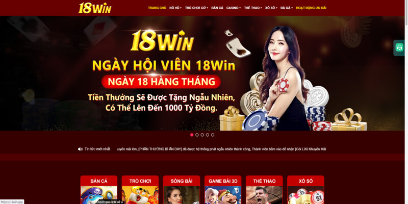 Quy trình nạp rút tiền 18win cực kì đơn giản 